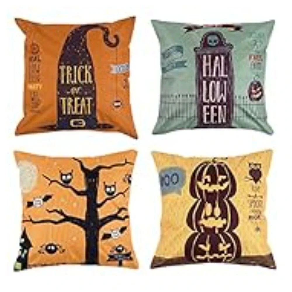 Set of 4 Halloween Throw Pillow Case 18